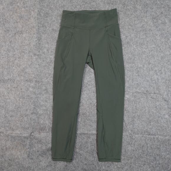 Lululemon Leggings Womens 2 Time To Sweat Crop 23" Forest Run Yoga Gym Workout - Picture 1 of 8